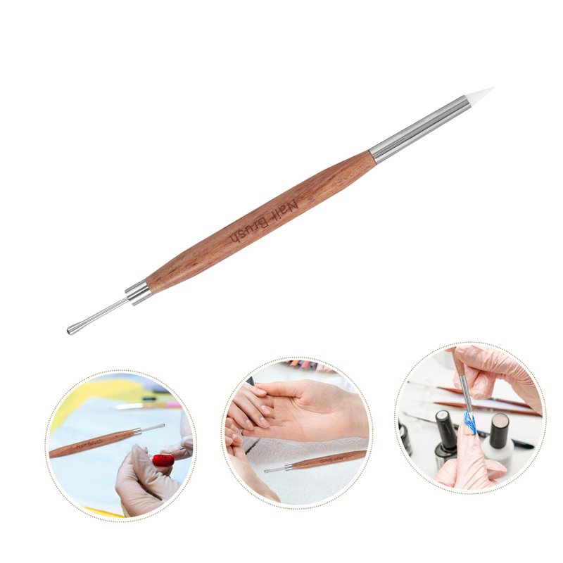 CALLARON Dual Head Nail Art Pen 6.5 Inch Gel Polish Design Tool with Dotting and Sculpting Brush for Professional Manicure and Home Nail Art