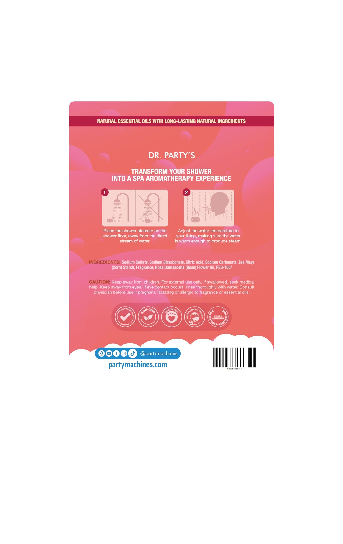 Shower Steamer - 5 Different scents - 14 Tablets per Package (Floral Rose)