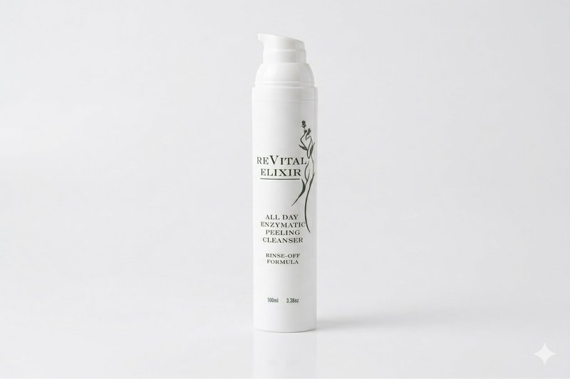 Revital Elixir Enzymatic Peeling Cleanser – Gentle Daily Exfoliating Face Wash with Enzymes – Improves Skin Tone & Texture, 100ml (3.38oz)
