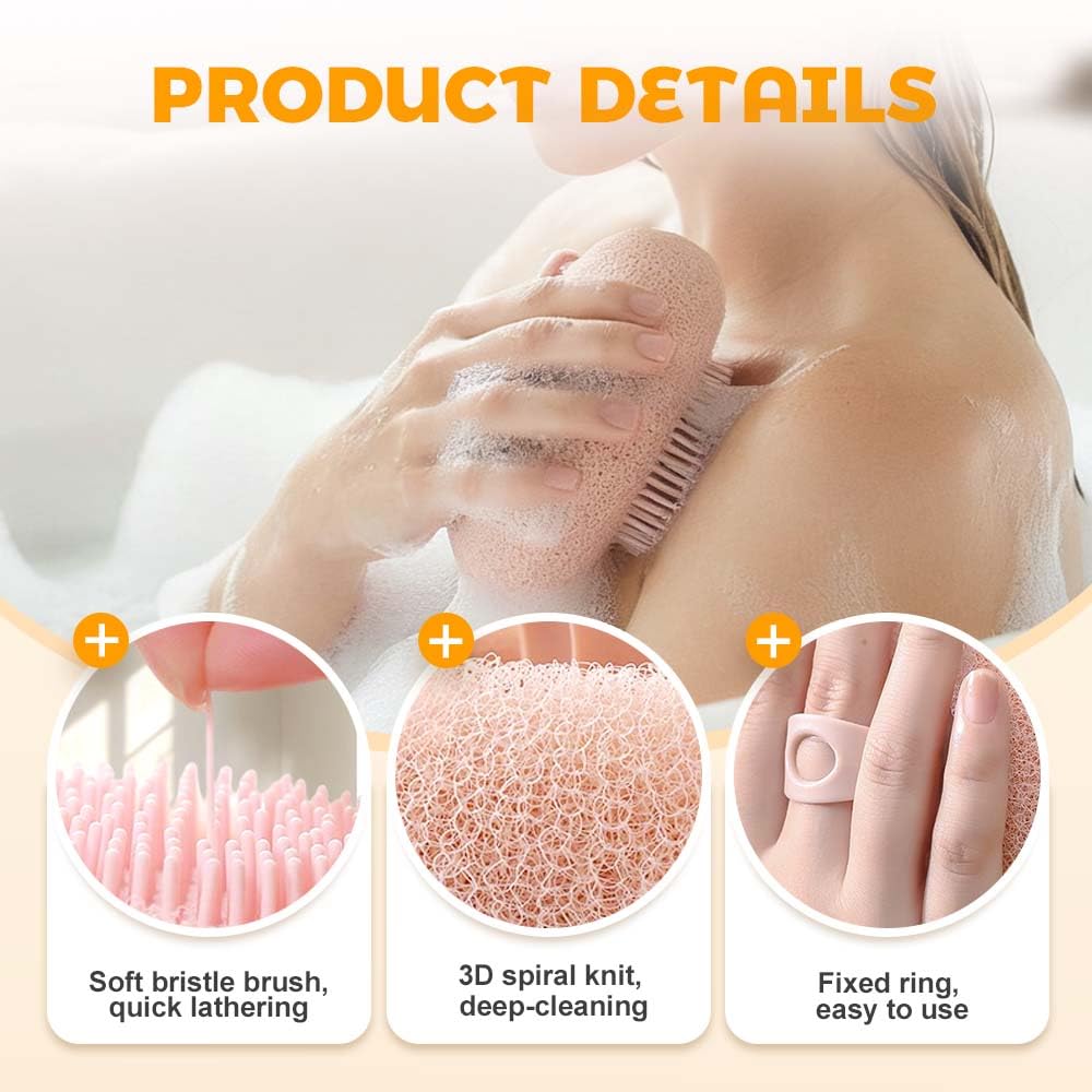 Super Soft Sunflower Suction Cup Bath Ball, 2026 New Exfoliating Bath Bath Sponge Cleaning Brush with Finger Rings for Women and Men (Set, 4 pcs)