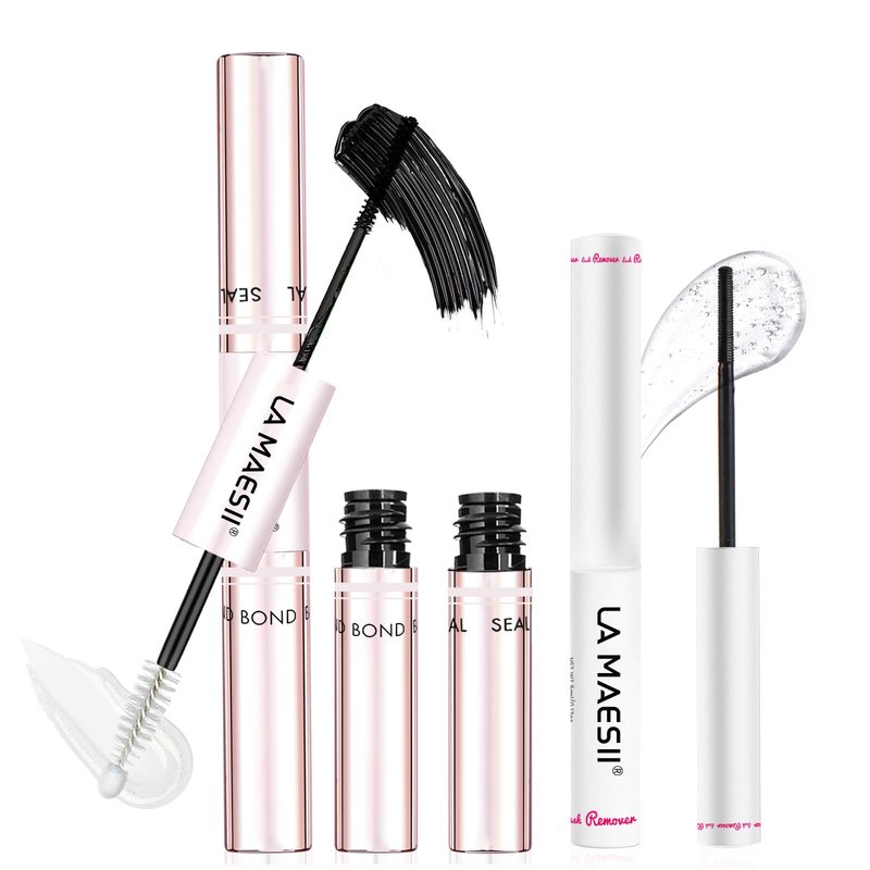 Lash Bond and Seal Remover Kit Waterproof Lash Cluster Glue with Strong Hold Eyelash Adhesive and Remover Non-Irritating Lash Glue Kit (10ML+5ML)