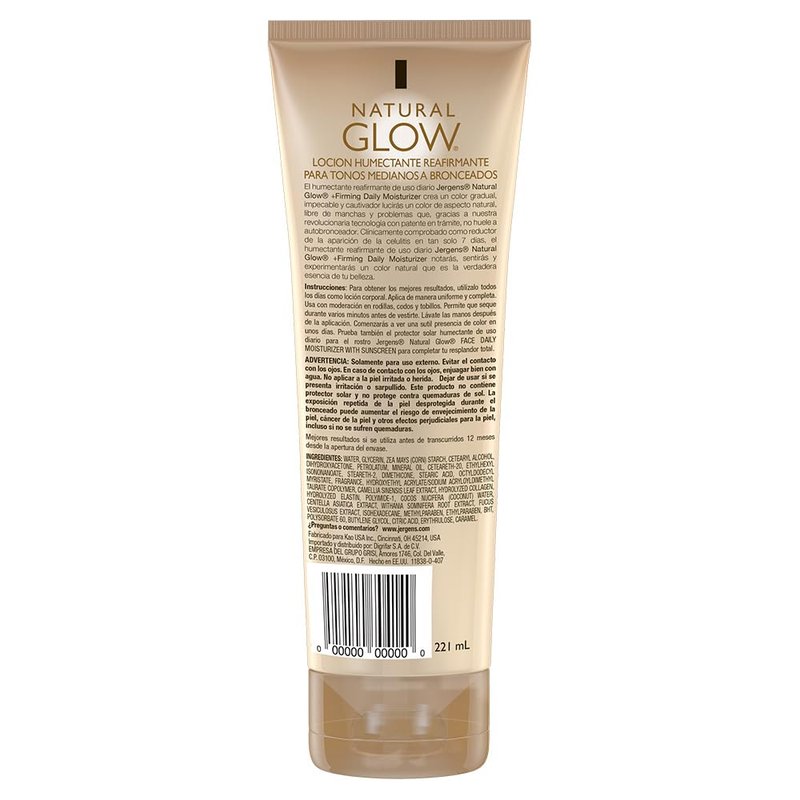 Jergens Natural Glow Daily Moisturizer - Firming Formula for Medium to Tan Skin Tones | 7.5oz (Pack of 5)