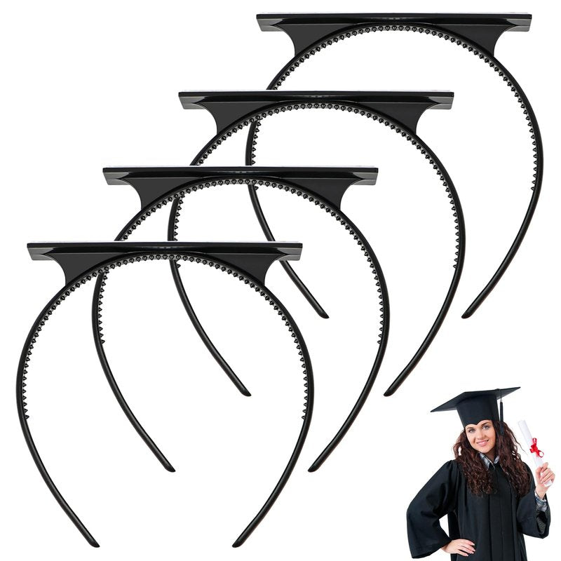 Nomanak Graduation Cap Headband - Secures Your Graduation Cap, Don't Change Your Hair, Unisex Headband for Graduation Cap, 4 Pack