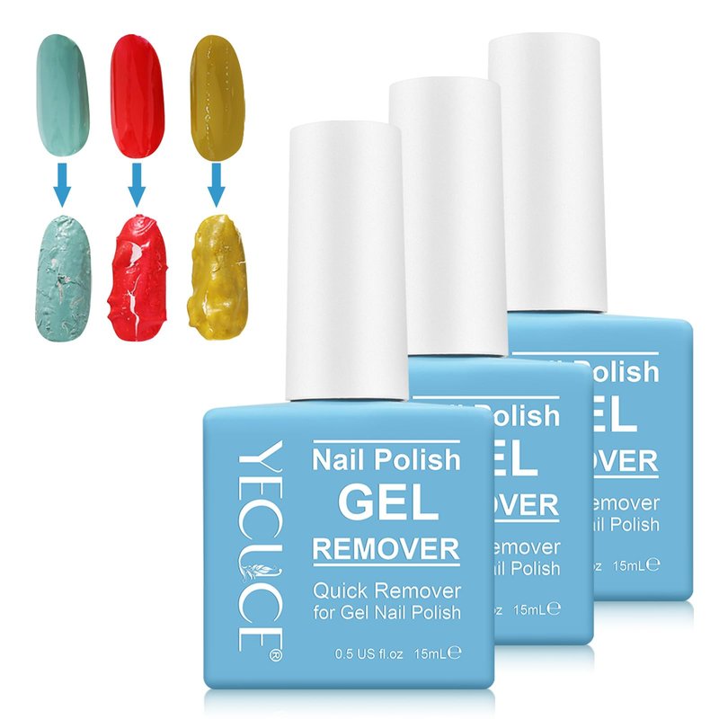 Gel Polish Remover for Nails (3pack), Easy & Quick Soak Off Gel Polish Remover in 3-5 Minutes, No Damage to Nails, for Salon & Home Use