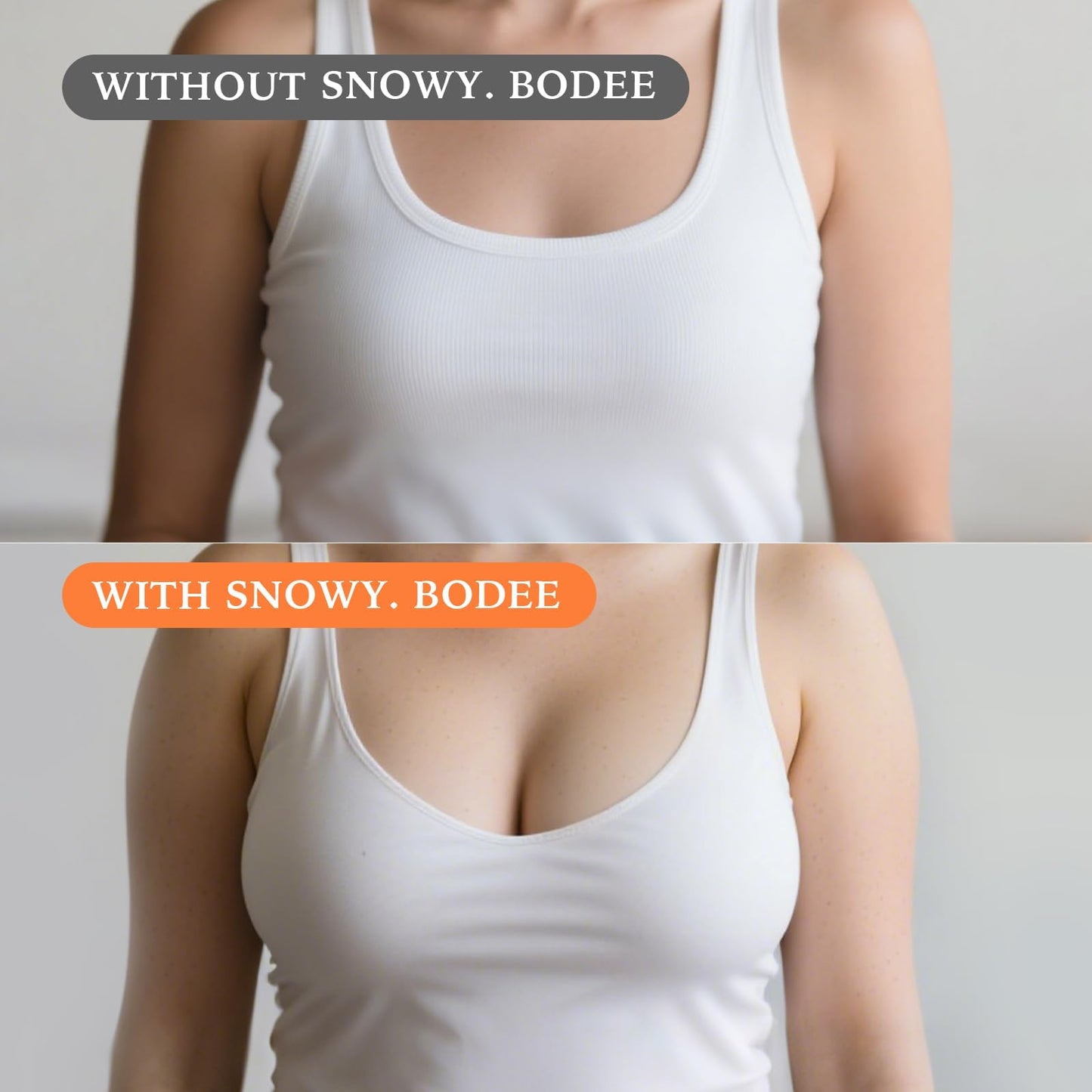 the snowy. bodee Sticky Bra Inserts for Women Reusable Stick Bra Double Sided Strapless Bras Waterproof Adhesive Bra Pads Push Up for C Cup Beige