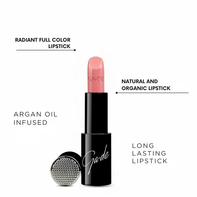 GA-DE Lipstick - Long Lasting High Pigment Formula with Argan Oil - Creamy Radiant Shine, 0.14 oz