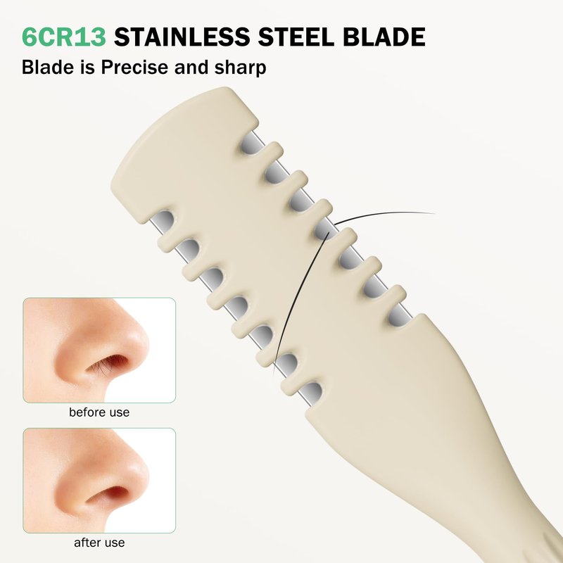 BEZOX Manual Nose Hair Trimmer (Pack of 4) - Rotating Nasal Hair Razor Cutter with Ear Picker for Women and Men - Portable Nostril Hair Remover Tools