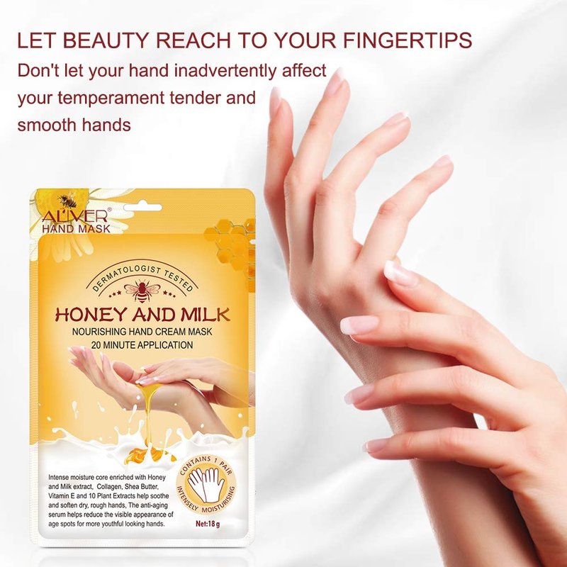 Moisturizing Hand Peeling Mask - 5 Pack Repairing Gloves for Dry Skin | Honey & Milk Formula