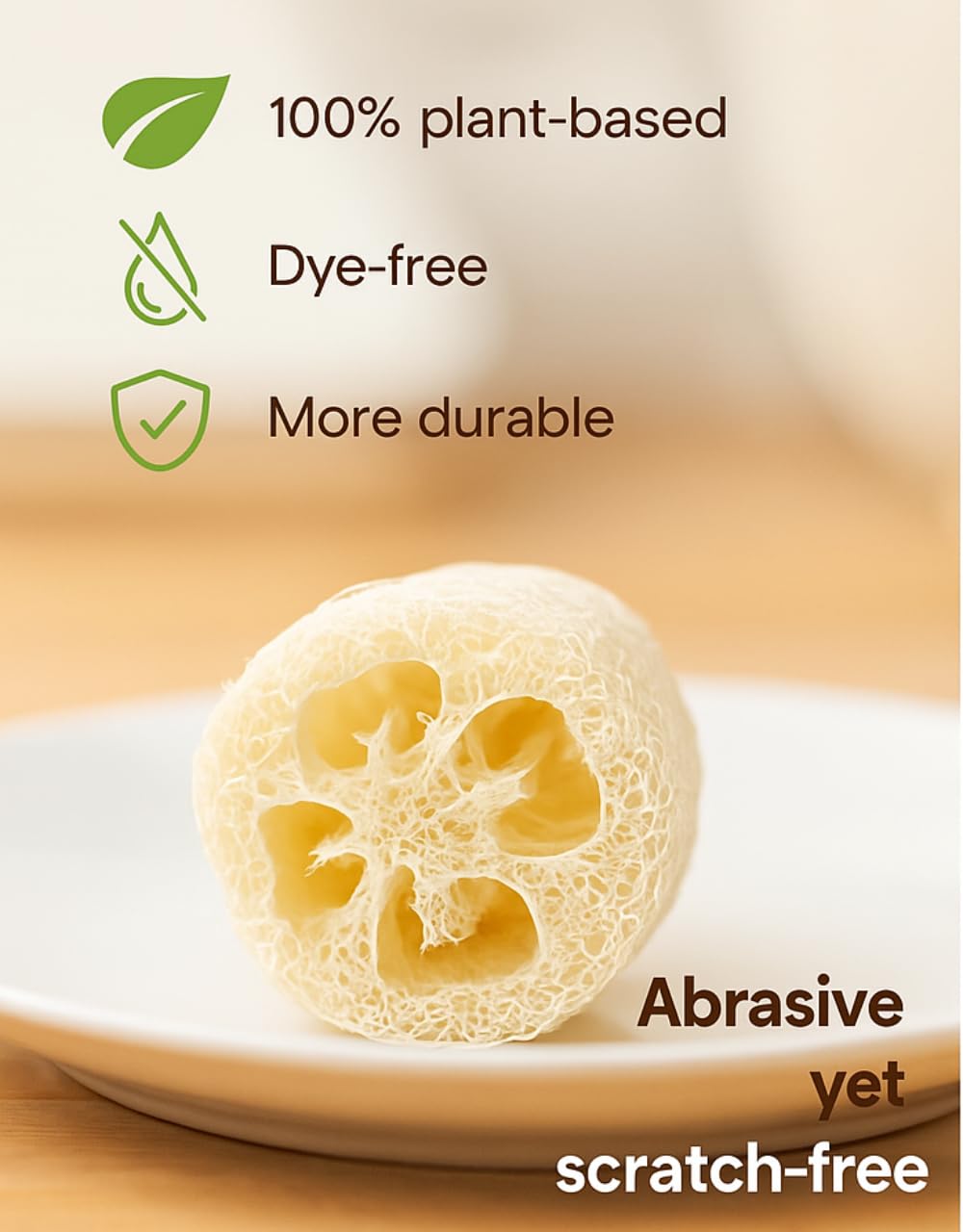 TFSWUFI Loofah Body Scrubber Sponge 4-Pack - Natural Exfoliating Sponges for Bath & Shower, Biodegradable Luffa for Smooth & Glowing Skin, Spa Gift Set, Dye-Free, Vegan