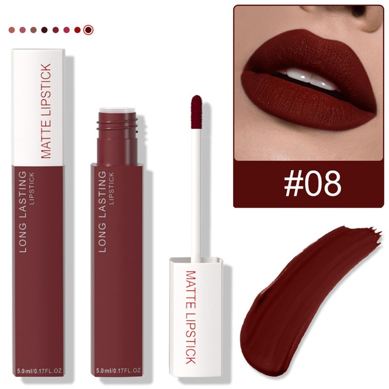 Jan Jean Smudge Proof Matte Lipstick, Waterproof Intense Color Lip Gloss for Women - All Day Wear for Daily and Party