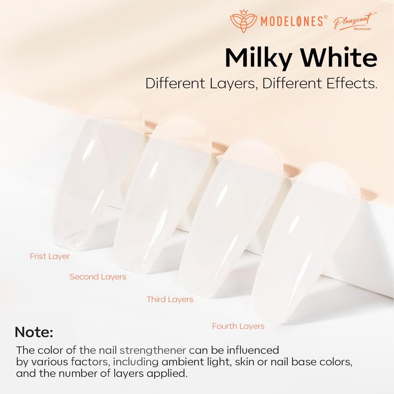Modelones Nail Strengthener Kits Milky White Nail Polish Remover Pads Cuticle Oil Pen for Nail Hardener for Damaged Nails Growth DIY Nail Manicure Kits 23 Pcs Nail Care Kits for Women 15 ml