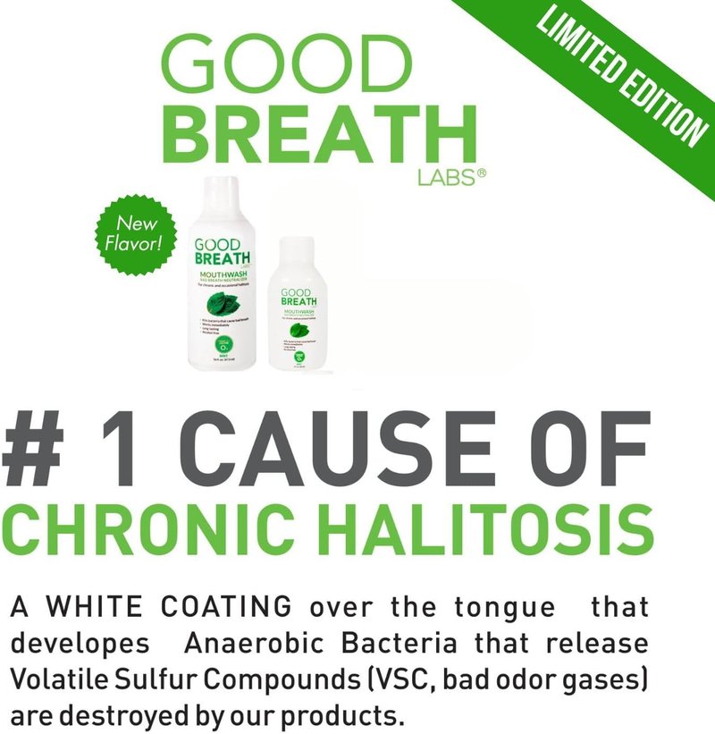Goodbreath Mouthwash - Mint Oral Rinse for Chronic Halitosis - Ozone Technology Treatment | Alcohol-Free | 2 Pack