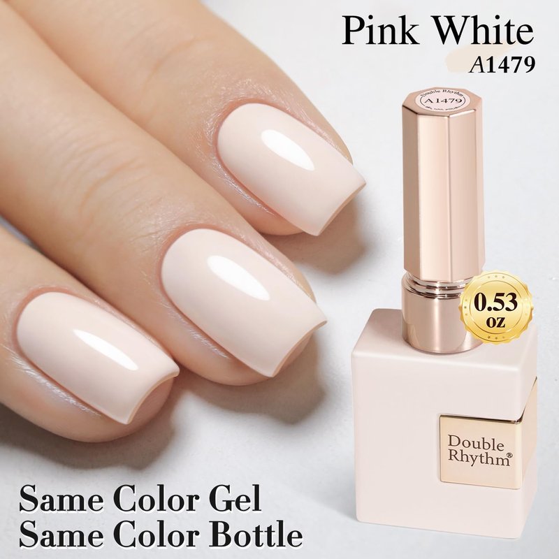 Double Rhythm Gel Polish - 15ML Soak Off Nail Art Polish for DIY Manicure | Pink White