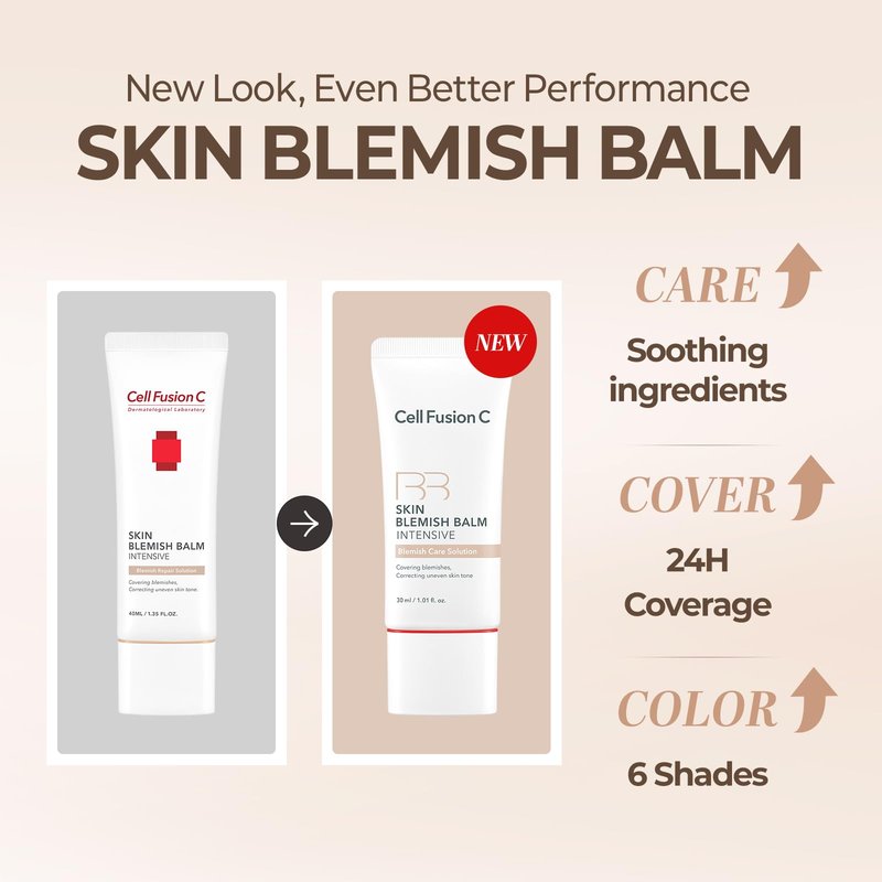 Cell Fusion C Skin Blemish Balm No.23 Signature Beige - Light/Medium, Lightweight BB Cream with Ceramide, Tinted Moisturizer for Sensitive Skin, SPF-Free, Korean Makeup, 1.01 fl.oz.
