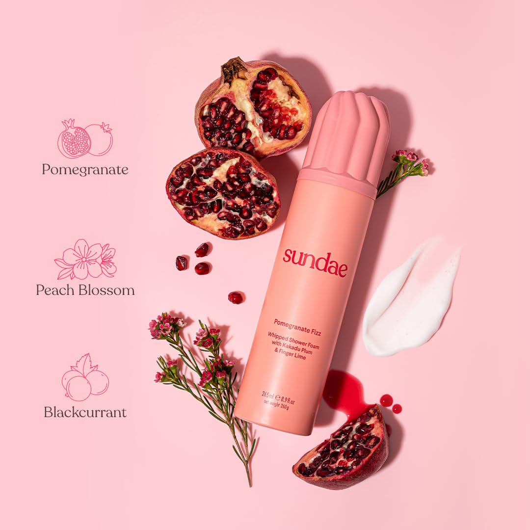 sundae Whipped Shower Foam Pomegranate Fizz Foaming Body Wash with Kakadu Plum & Finger Lime 8.9 fl oz, 265ml