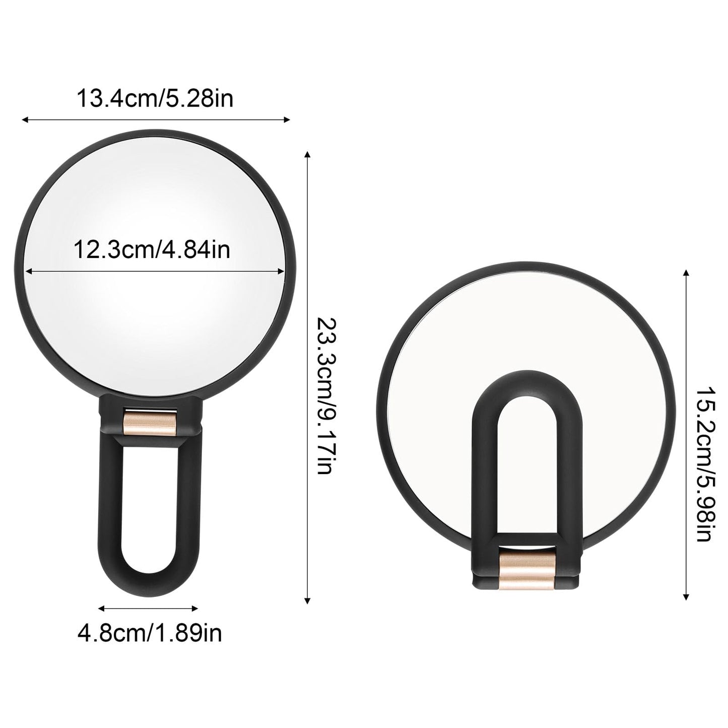 Tbestmax 1X/10X, 1X/20X Magnifying Mirror, Double Side Handheld Mirror Foldable Travel Mirror for Makeup - 2 Pack