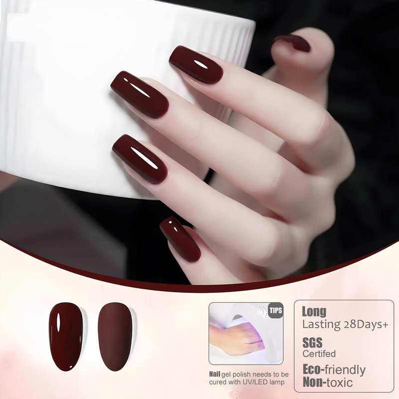 Dark Red Gel Nail Polish - 16ml Soak-Off UV LED for DIY Nail Art | Vintage Red Shade L350