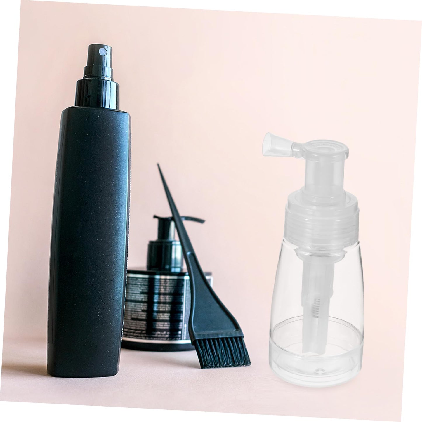Uonlytech Transparent Powder Spray Bottles 5.90 Inch Refillable Dry Powder Puffers with Locking Nozzle for Hair Styling Barber Salon Travel Use 2-Pack