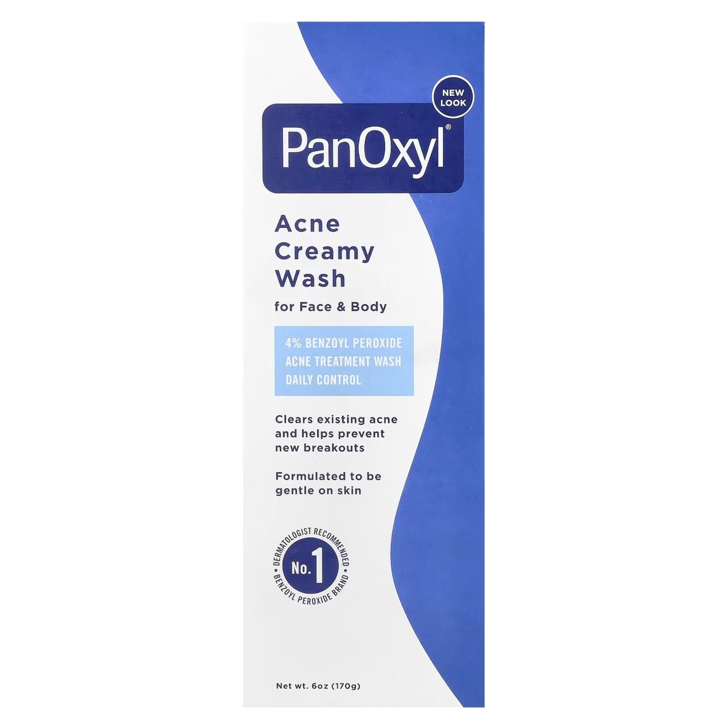 PanOxyl 4 Acne Creamy Wash, 4% Benzoyl Peroxide 6 oz (Pack of 5)