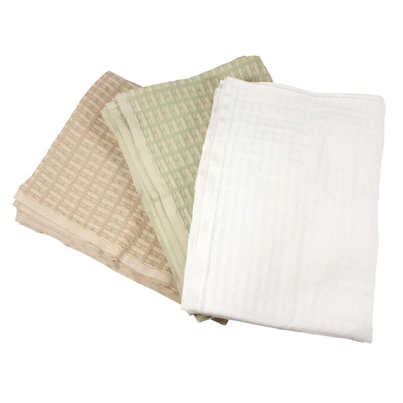 Harmony Cotton Spa and Massage Table Blanket by Body Linen. 100% Cotton, 66 by 90 Inches. Soft, Warm and Stylish. Machine Washable. Two Tone Knit Pattern, Sage and Natural.