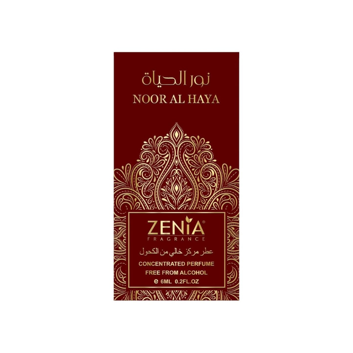 Zenia Noor Al Haya Perfume Oil Roll-On – 6ml / 0.2oz | Long Lasting Alcohol-Free Fresh Floral Musk Fragrance Oil with Citrus, Jasmine, Aloe Vera & Oud