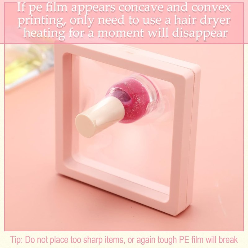 Meekoo Press-On Nail Packaging Box - 30 Pcs with 90 Pcs Double-Sided Tape | Pink Acrylic Storage Case