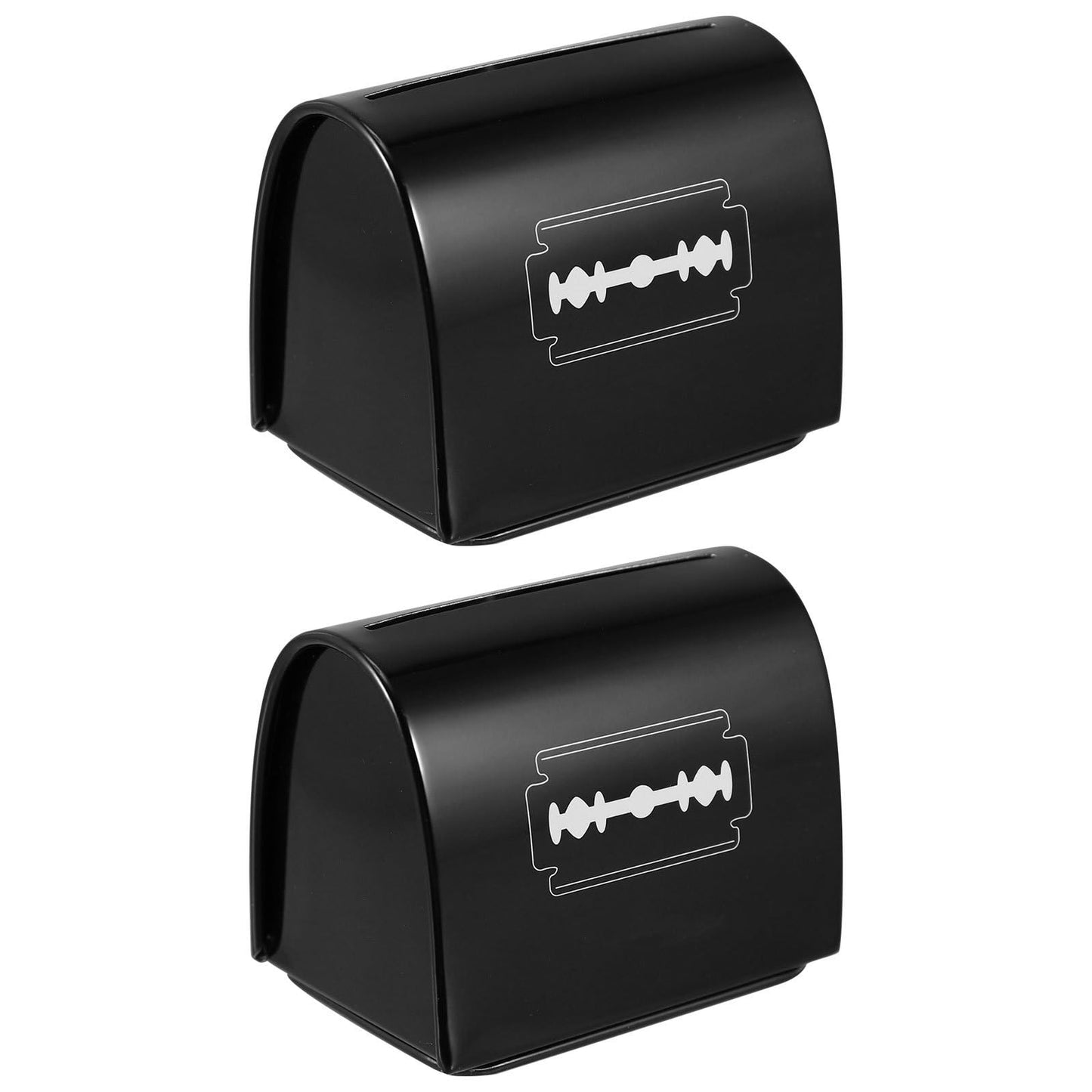 Uonlytech 2pcs Blade Storage Box Blades Dispenser Case Safe Storage Bank for Blades Safety Disposable Razors for Men Blades Disposal Collect Container Water Dispenser Household Travel Iron
