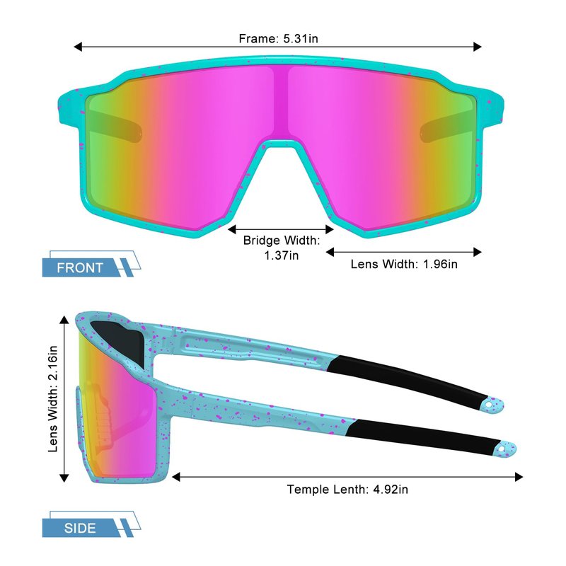 Polarized Kids Sunglasses, UV400 Protection Baseball Sunglasses for Youth Boys Girls, Softball Cycling Running Sports Glasses