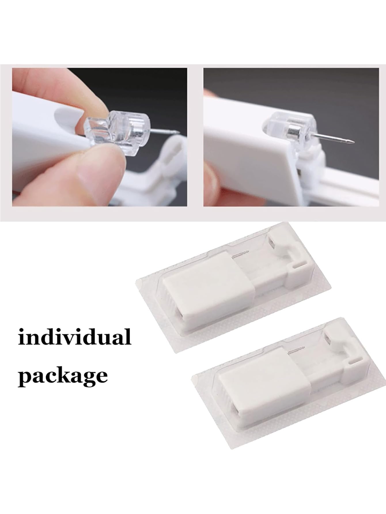 4PCS Disposable Ear Piercing Unit Kit - Sterile, Painless, Easy-to-Use Cartilage Tragus Helix Piercing Gun with Stud DIY Jewelry Making Tool and Machine for Safe At-Home Piercing Experience (4 Gold White Zirconia)