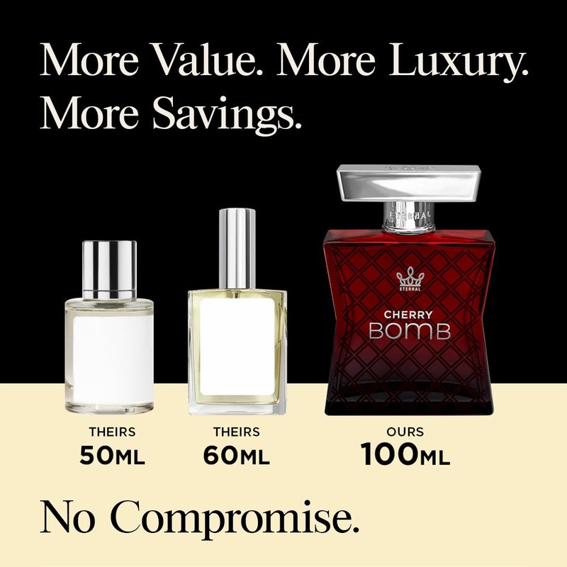 Eternal Fragrance - Eternal Cherry Bomb - Inspired by Lost Luxury Cherry Perfume - 3.4 oz (100ml) - Eau de Parfum - Long-lasting - Vegan - Clean Ingredients - Unisex Perfume - 2000 sprays per bottle