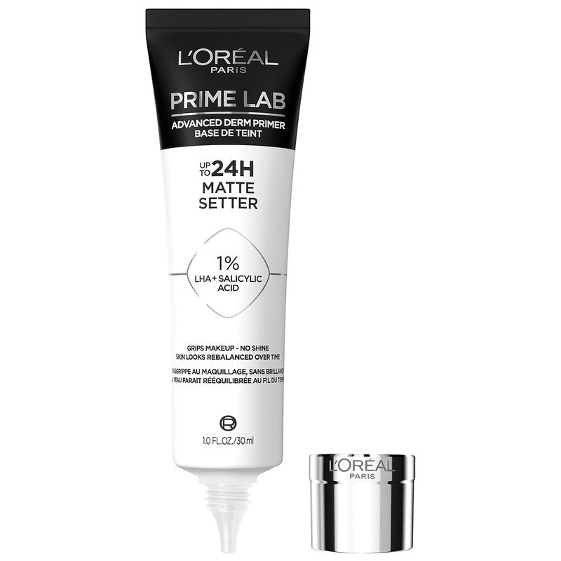L'Oreal Paris Prime Lab Face Primer - 24H Matte Setter with Salicylic Acid | No Shine Finish, 1.01 Fl Oz