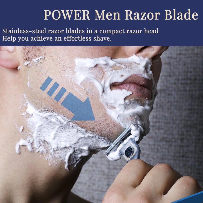 Gbbazu Razor Blades for Men, Mens Blade Refills, Manual Men's Refills Razors Precision Cut Blades, Professional with Dual Lubrication, Designed An Extra Close Shave (28Pcs)