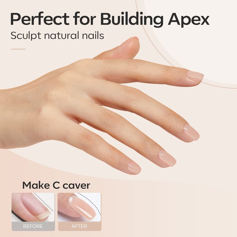 Modelones 8-in-One Builder Nail Gel - Neutral Nude Thickening Strengthener | LED Cured DIY Salon Gel