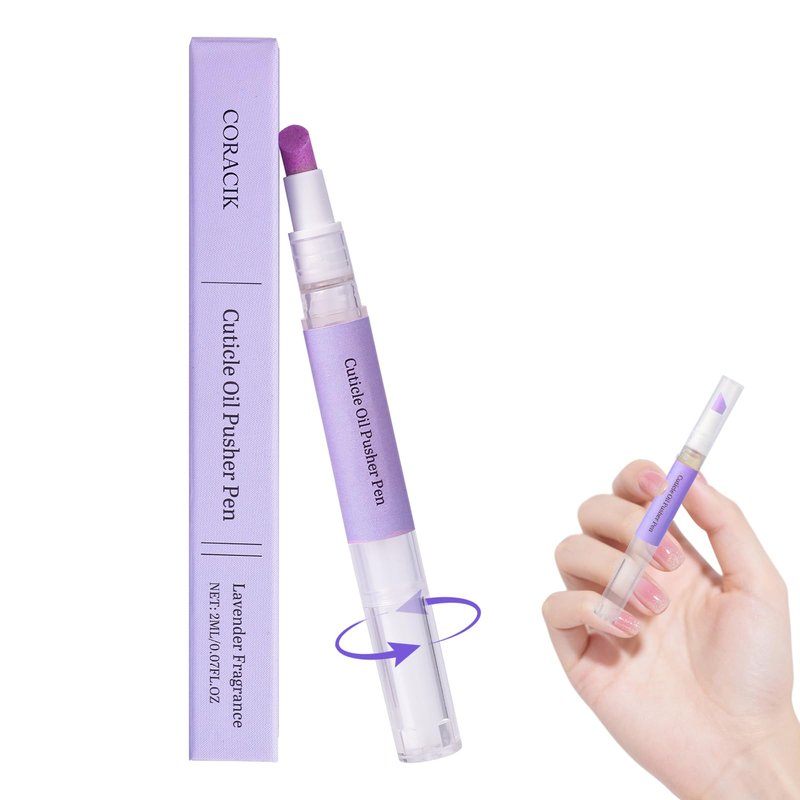 CORACIK 2-in-1 Cuticle Oil Pen - 2026 New Ceramic Cuticle Pusher & Oil Pen - Nail Care Tool for Damaged Nails, Removes Cuticles & Hangnails, Moisturizes & Brightens