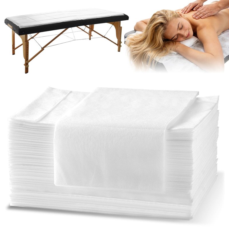 KOEPTHA Spa Bed Sheets Disposable Massage Table Set, 30 Pcs Massage Sheets Cover Non-Woven Fabric for Beauty Salon, Hotels, 70’’ x 31’’