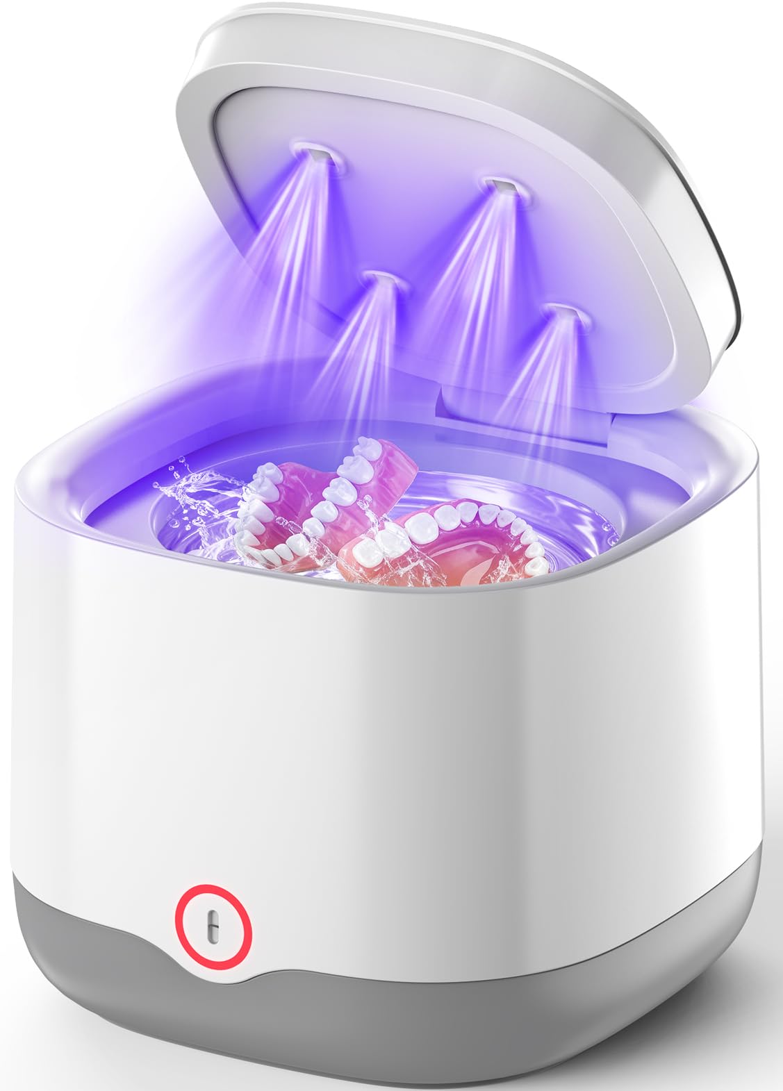 Ultrasonic Retainer Cleaner with UV-C, 45kHz Rechargeable Dental Cleaning Machine 4000mAh, 200ML for Denture, Mouth Guard, Night Guard, Aligner, 3 Modes & 6 Cleaning Tablets