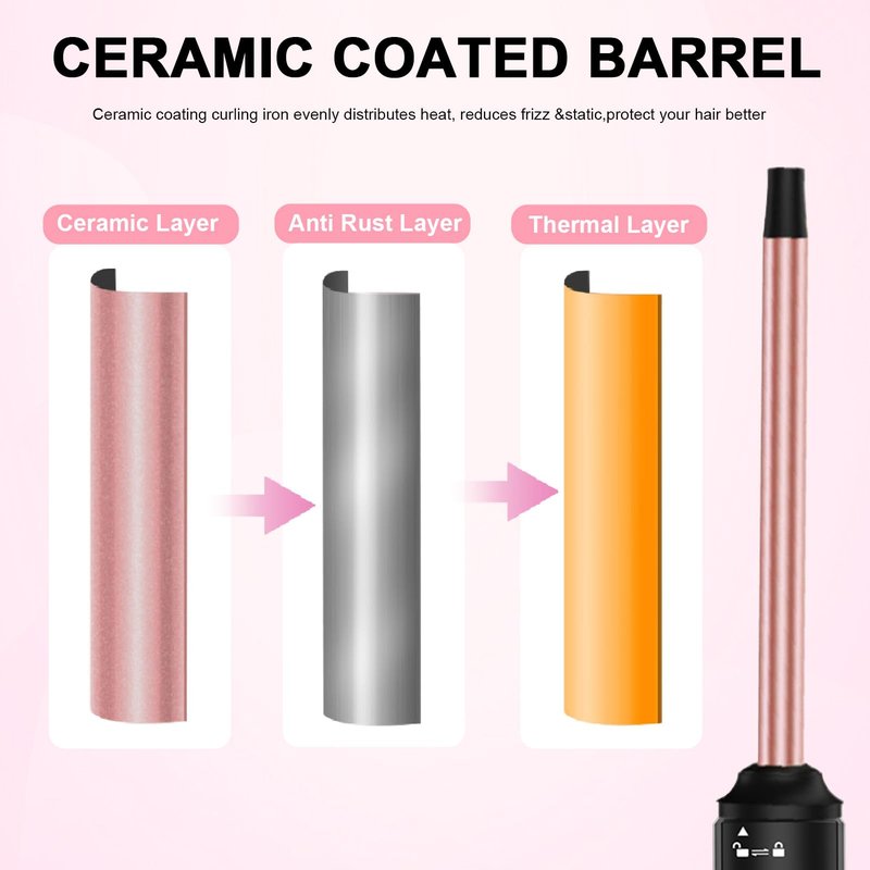 Professional 1/2 Inch Curling Iron, Tiny Curling Wand for Short & Long Hair, Ceramic Small Curling Iron Wand with 2 Temperature, Include Heat Protective Glove, Holiday Birthday Gifts for Women Girl