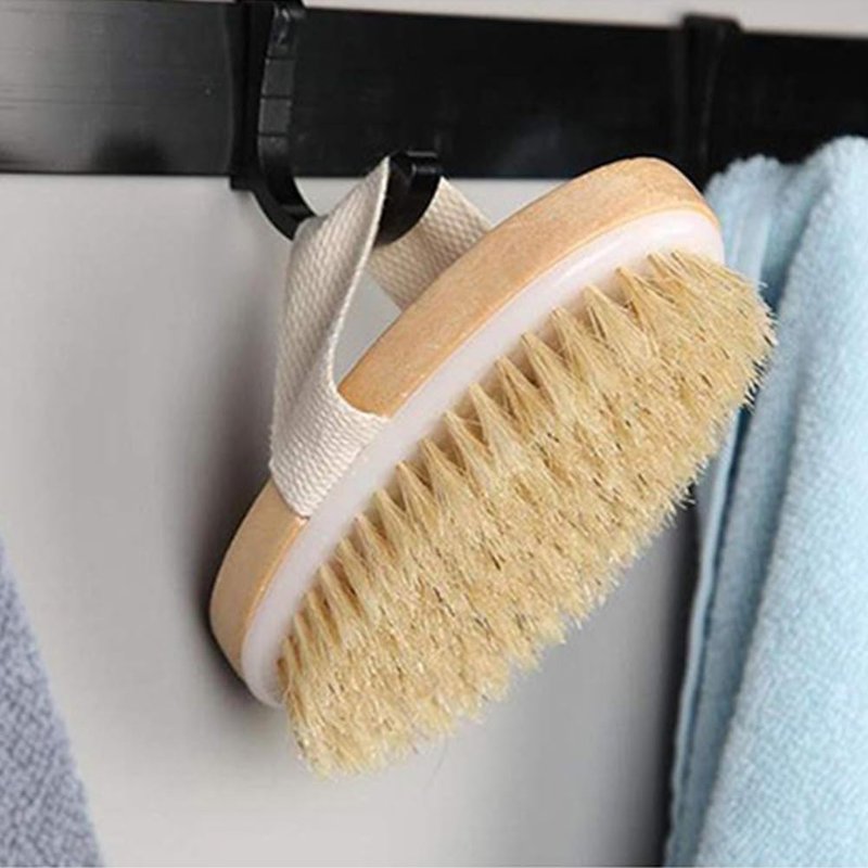 Dry Brushing Body Brush, Exfoliating Brush Body, Soft Natural Bristle for Drying Skin, Shower Brushes Wet and Dry Brushing, Scrubber for Exquisite Skin,Reduce Acne and Cellulite