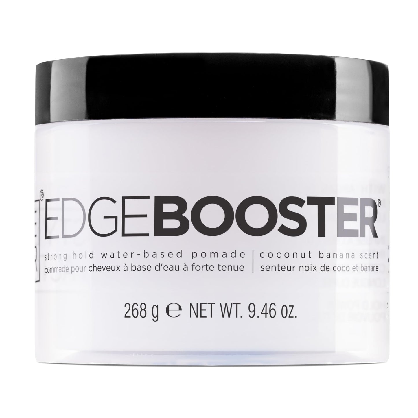 Style Factor EDGE BOOSTER Strong Hold Water-Based Pomade | Formulated with Argan Oil for Moisture & High Shine | Long Lasting Edge Control Gel | Coconut Banana, 9.46 oz