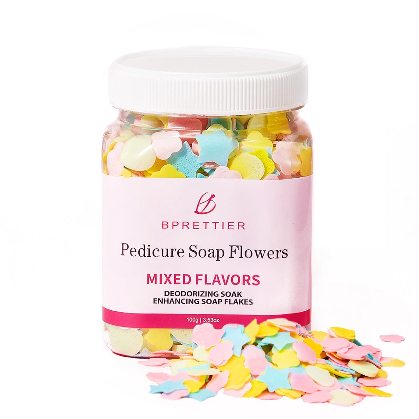 Pedicure Soap Flowers Foot Soak Petals, Rose Scented Bath Soap Sheets for Foot Spa and Pedicure Parties, 100g