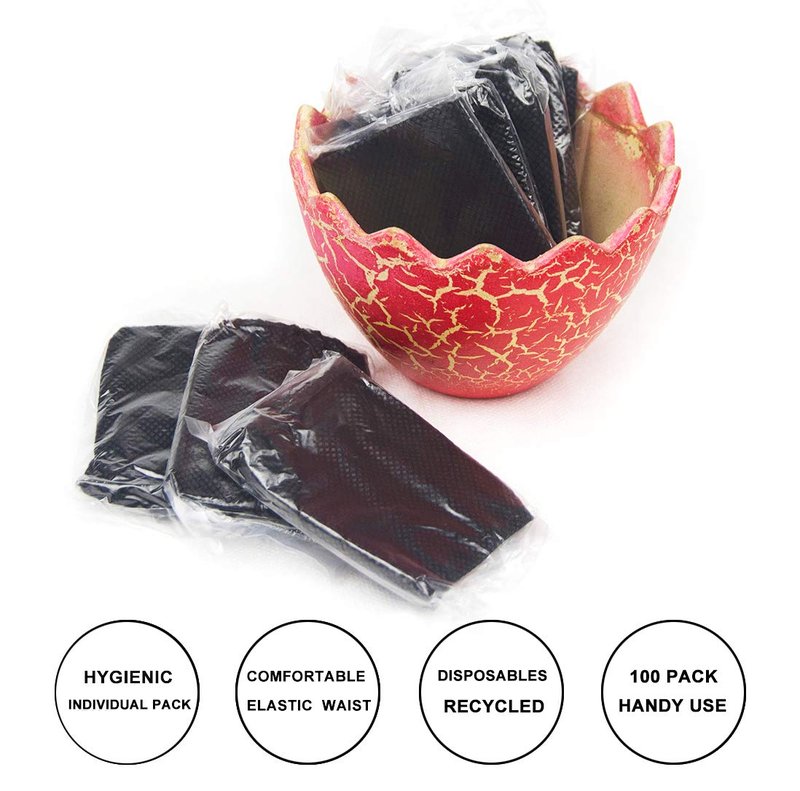LIFESOFT 100 PCS Disposable Thong Panties Womens Spray Tanning Wraps Black
