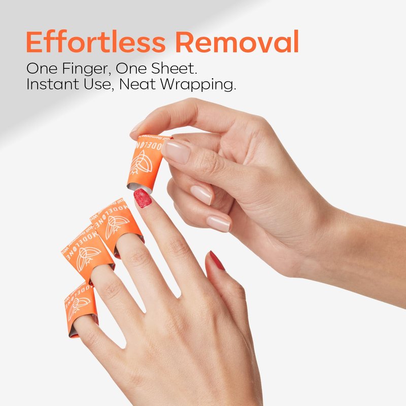 Modelones Nail Polish Remover Wraps, 80 PCS Professional Acetone U V Gel Nail Polish Remover Soak-off Lint-Free Cotton Foil Wipe Pads Gentle Manicure Removal Tools with Aloe Vera Extract