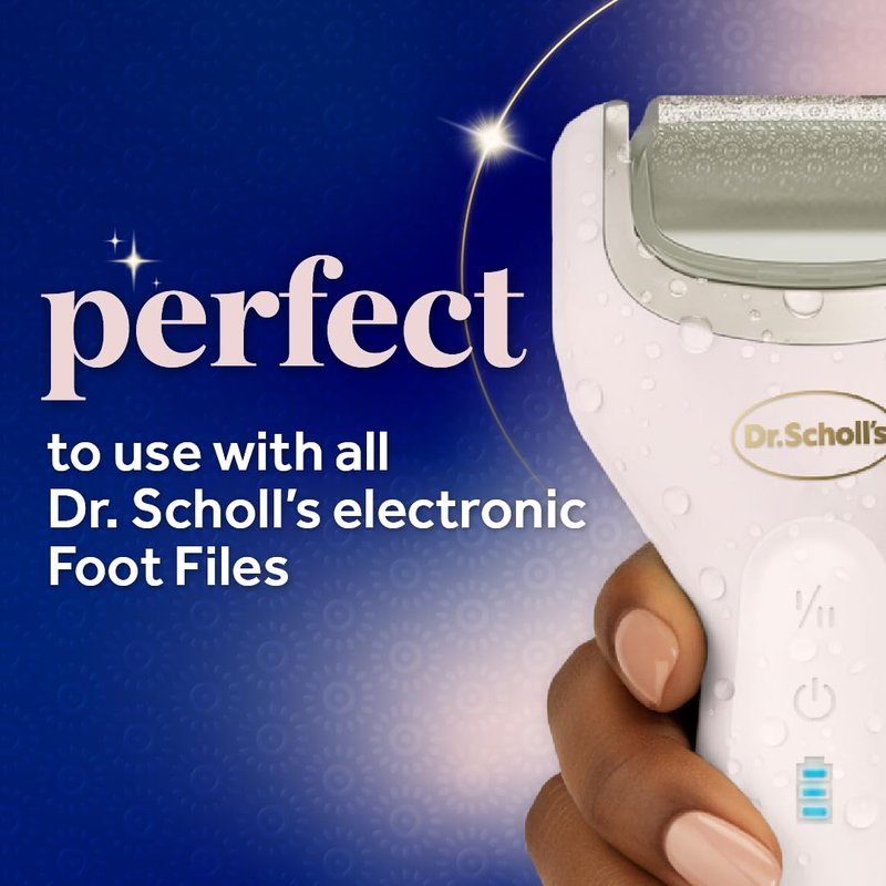 Dr. Scholl’s NanoTech Roller Replacement Heads for Pedi Perfect Pro Electronic Foot File - Mixed Pack, 1x Ultra Coarse Removes Hard Skin, 1x Fine Coarse to Smooth and Polish, Use On Wet & Dry Feet