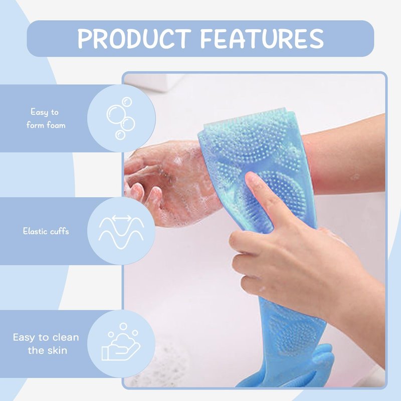 (3PS) Exfoliating Shower Towel with Shower Gloves for Body Scrub Back Scrubber for Shower for Use in Cleaner Men/Women