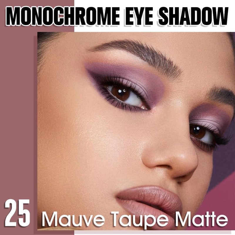 Single Matte Eye Shadow Palette Makeup, Mauve Taupe Matte Eyeshadow For Mature Women, Monochrome Eye Shadow Makeup, Pigmented Waterproof Sombras Para Ojos, Vegan, Talc, Paraben & Cruelty Free, 25