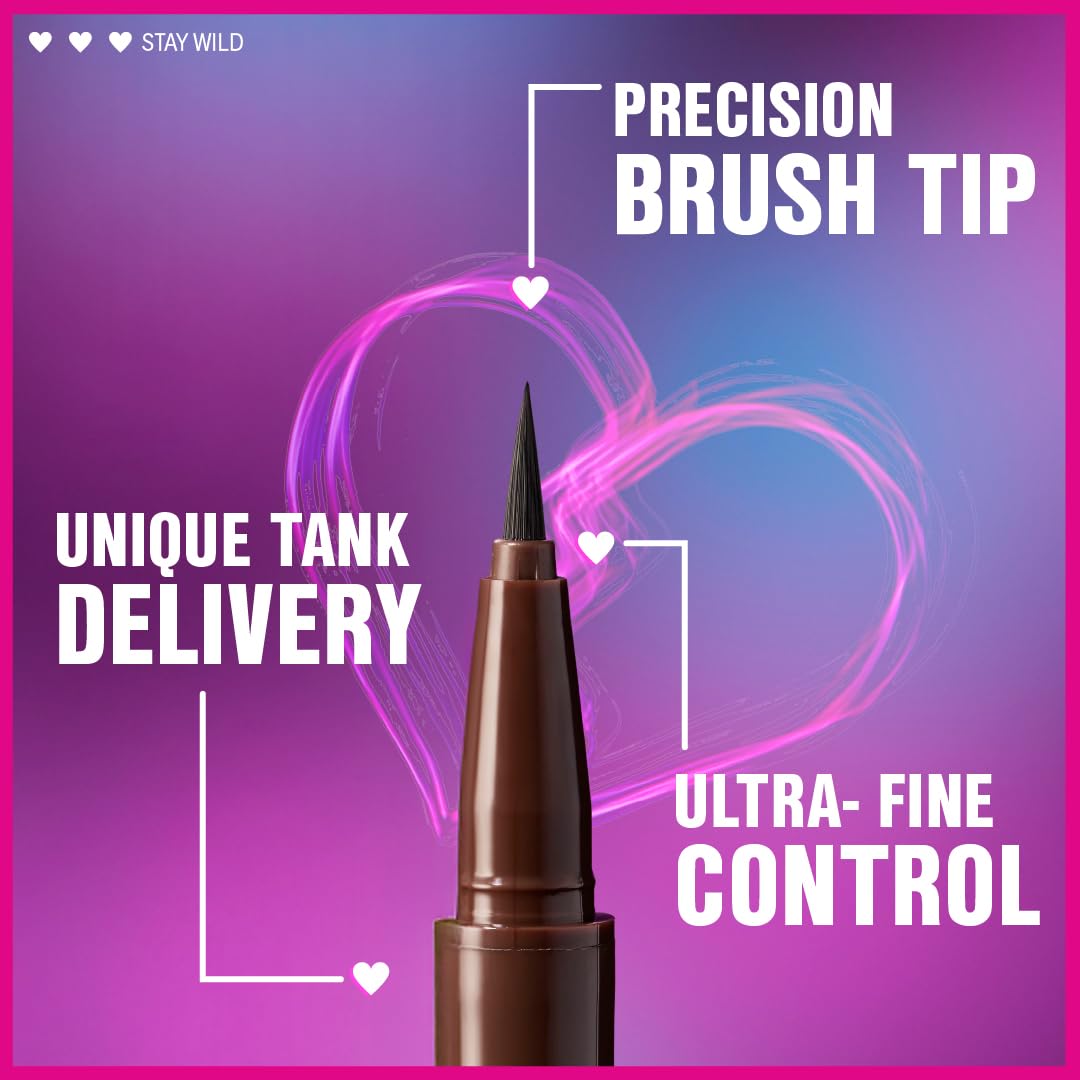 Wet n Wild Mega Last Liquid Eyeliner - Waterproof, 16-Hour Wear, Ultra-Fine Brush - Vegan & Cruelty-Free - Brown