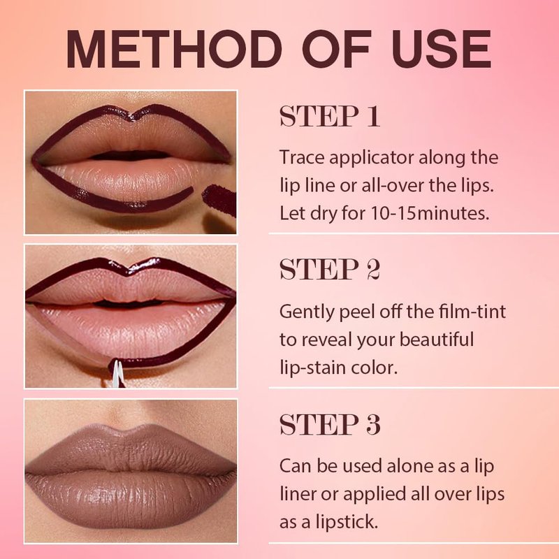 Peel Off Matte Liquid Lip Gloss Set - Long Lasting, Waterproof Lip Stain | 3 Colors Included (00, 02, 06)
