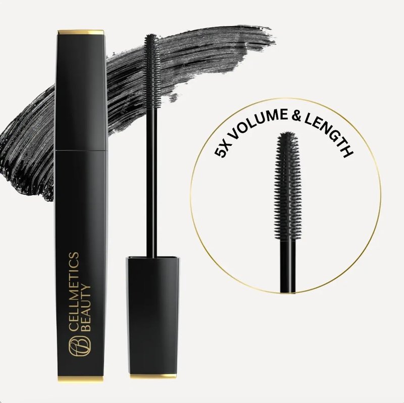 Cellmetics Volumizing & Lengthening Mascara for Women 60+ | Hypoallergenic, Smudge-Free, Black