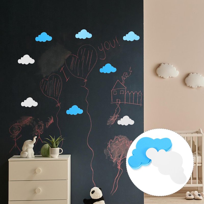 Clouds Wall Stickers EVA Wall Decal Self Adhesive Wallpaper Decoration for Kindergarten Classroom Clouds Kids Stickers DIY Crafts 24pcs 4.7X2.8in
