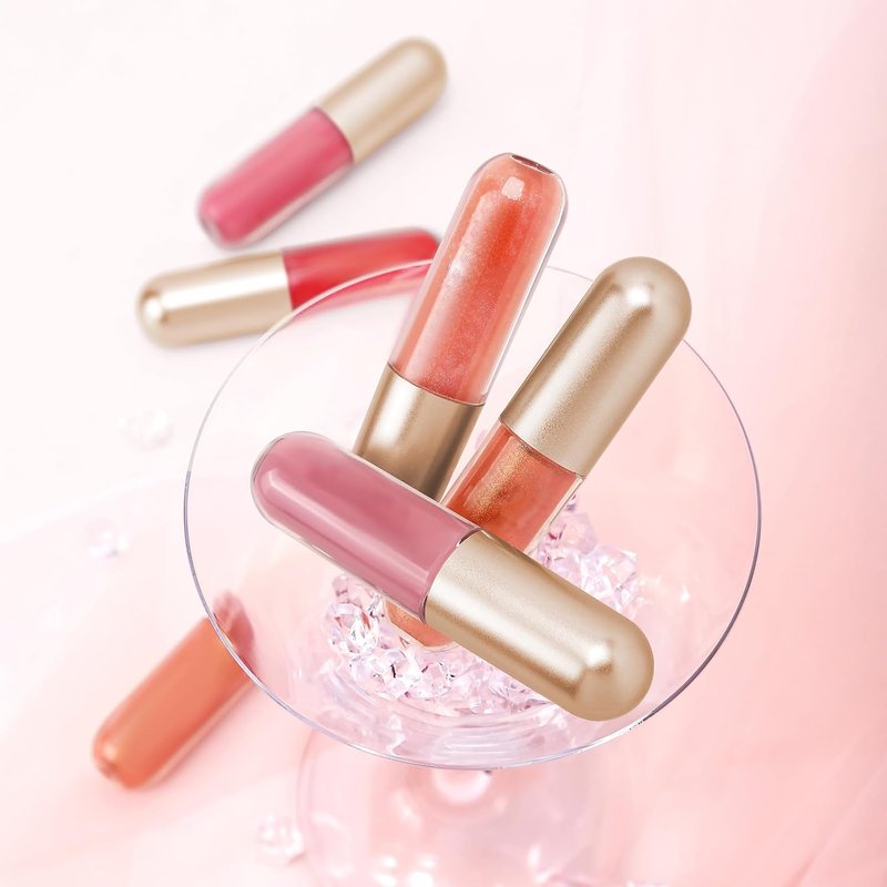 KISSIO Plumping Lip gloss,Glossy and Cool,Make Lips Plump and Moisturizing,Lip Gloss contains Peppermint and Beeswax,Cruelty Free,0.19 oz,05 Dogwood